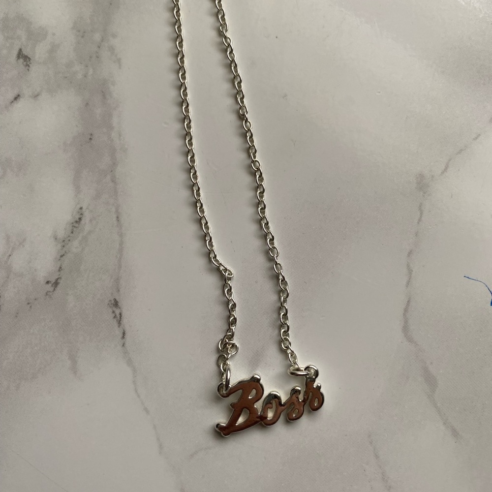Boss necklace Silver-tone.